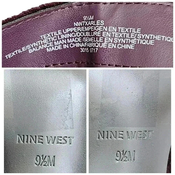 Nine West Purple Velvet Paisley Ankle Booties US 9.5 Women’s Goth - Picture 10 of 10